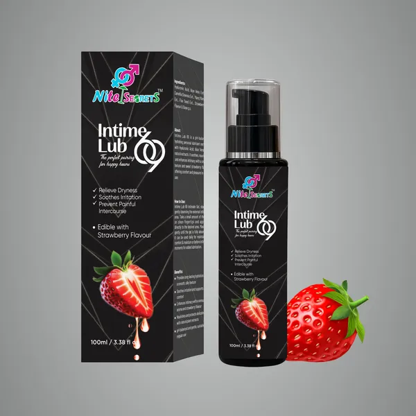 NiteSecrets_Intime_Lub_69_|_Water-Based_Edible_Lubricant_Gel_|_With_Aloe_Vera,_Hyaluronic_Acid,_Flax_Seed_&_Green_Tea_Extract_|_Strawberry_Flavour_|_Relieves_Dryness,_Soothes_Irritation_&_Enhances_Intimacy_|_100ml