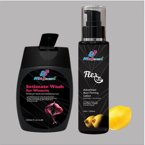 Intimate_&_Body_Care_Combo_Ayurvedic_Intimate_Wash_(120Ml)_+_Flex_36_Advanced_Bust_Firming_Lotion_(100Ml)_Daily_Freshness_Odour_Control_Tightening_&_Firmness_For_Women