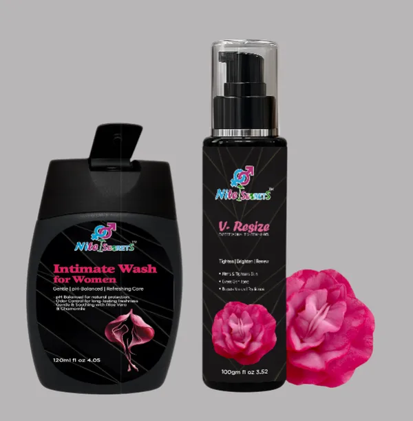 Intimate_Care_Combo_V-Resize_Expert_Vaginal_Tightening_Gel_(100Gm)_+_Ayurvedic_Intimate_Wash_(120Ml)_Tightening_Freshness_Odour_Control_&_Confidence_Boost_For_Women