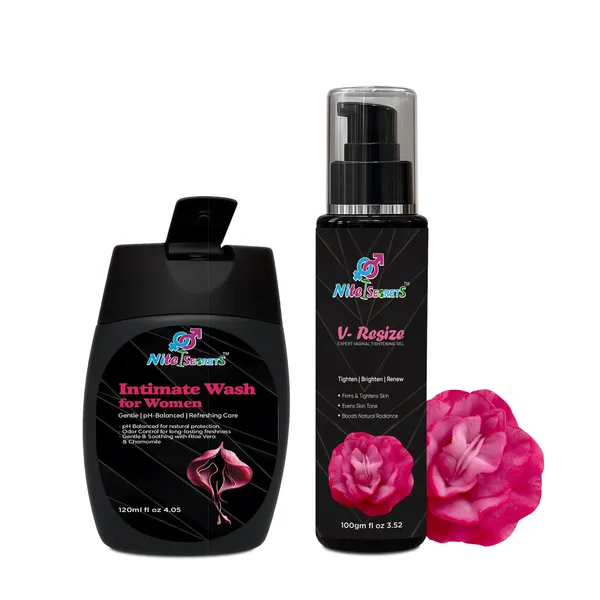 Intimate_Care_Combo_V-Resize_Expert_Vaginal_Tightening_Gel_(100Gm)_+_Ayurvedic_Intimate_Wash_(120Ml)_Tightening_Freshness_Odour_Control_&_Confidence_Boost_For_Women