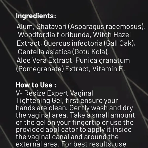 NiteSecrets_V-Resize_Expert_Vaginal_Tightening_Gel_|_Restores_Vaginal_Tightness_&_Firmness_|_Helps_Rejuvenate_Intimate_Muscles_for_a_Youthful,_Virgin-Like_Feel_|_Brightens,_Evens_Skin_Tone_&_Boosts_Confidence_|_100gm