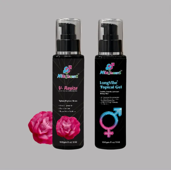 V-Resize_Vaginal_Tightening_Gel_&_Longvibe_Lubricant_Combo_Vaginal_Firming_Skin_Brightening_&_Fertility-Friendly_Delay_Gel_100G_+_100G_For_Men