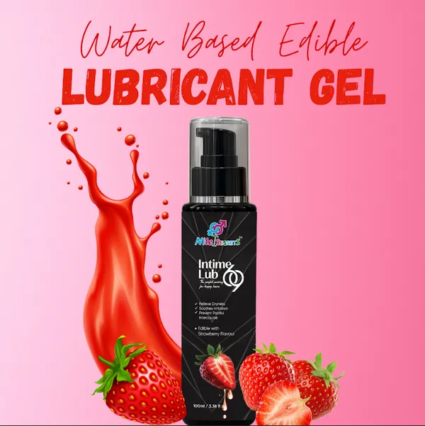 NiteSecrets_Intime_Lub_69_|_Water-Based_Edible_Lubricant_Gel_|_With_Aloe_Vera,_Hyaluronic_Acid,_Flax_Seed_&_Green_Tea_Extract_|_Strawberry_Flavour_|_Relieves_Dryness,_Soothes_Irritation_&_Enhances_Intimacy_|_100ml