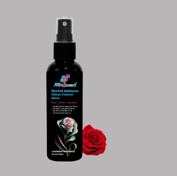 NiteSecrets_Herbal_Intimate_Odour_Control_Spray_|_Neutralizes_Unpleasant_Odour_|_Bikni_Area_Protection_from_UTI_Calms_Roughness_Rashes_Fungal_Infections_and_Coolness_|Provides_Long-Lasting_Freshness_|_Gentle_on_Sensitive_Skin_|_Herbal_&_Safe_Formula_|_For_Men_&_Women_|_100ml