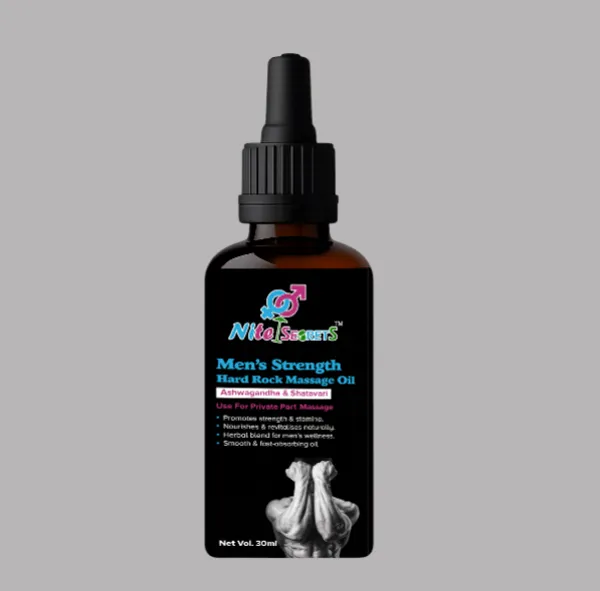 Nitesecrets_Men�s_Strength_Hard_Rock_Herbal_Massage_Oil_for_Men_|_With_Ashwagandha,_Shatavari_&_Ayurvedic_Herbs_|_Improves_Stamina,_Strength_&_Endurance_|_Nourishes,_Revitalises_&_Boosts_Confidence_|_Fast_Absorbing,_Non-Sticky_|_30ml