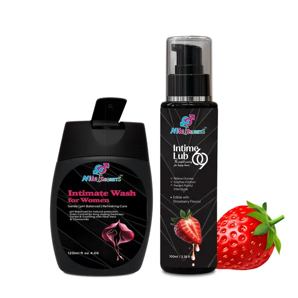 Intimate_Care_Combo_Ayurvedic_Intimate_Wash_(120Ml)_+_Intime_Lub_69_Water-Based_Edible_Lubricant_Gel_Strawberry_(100Ml)_Hygiene_Freshness_Dryness_Relief_&_Enhanced_Intimacy_For_Women