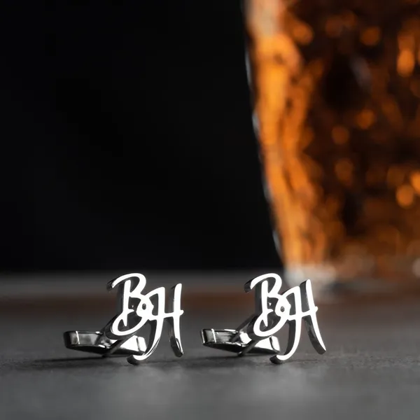 Silver_Personalized_Alphabet_Initials_Cufflinks_For_Men