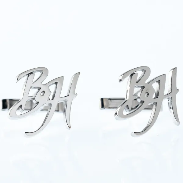 Silver_Personalized_Alphabet_Initials_Cufflinks_For_Men
