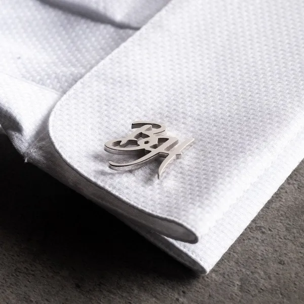 Silver_Personalized_Alphabet_Initials_Cufflinks_For_Men