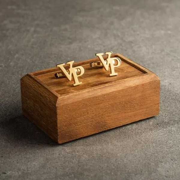 Gold_Personalized_Alphabet_Initials_Cufflinks_For_Men