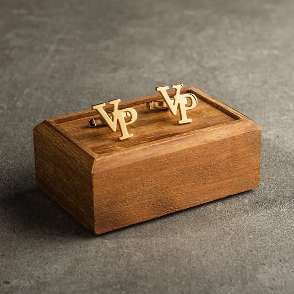 Gold_Personalized_Alphabet_Initials_Cufflinks_For_Men