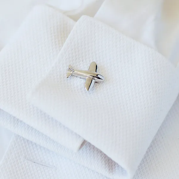 Silver_Aeroplane_Shape_Cufflinks_For_Men