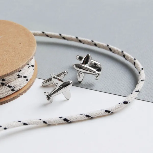 Silver_Aeroplane_Shape_Cufflinks_For_Men