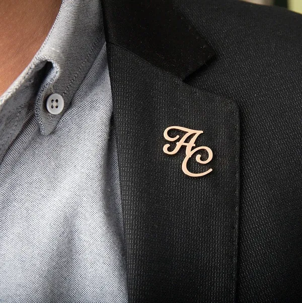 Custom_Initials_Brooch_For_Groom_Business_Event