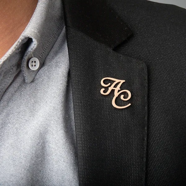 Custom_Initials_Brooch_For_Groom_Business_Event