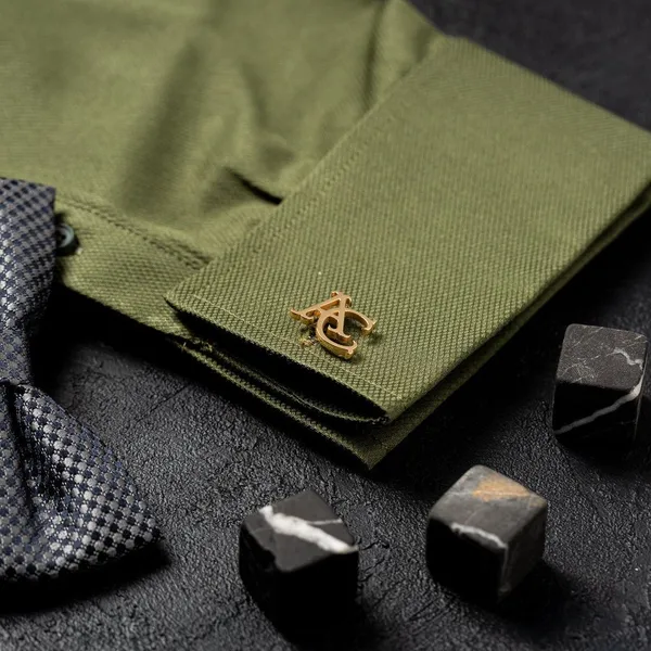 Gold_Personalized_Alphabet_Initials_Cufflinks_For_Men