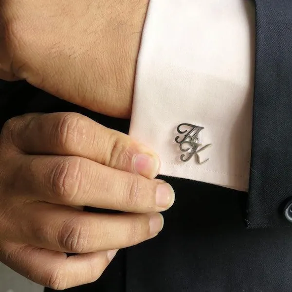 Silver_Personalized_Groomsmens_Cufflinks_For_Men