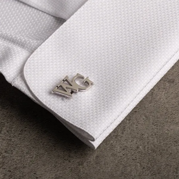 Silver_Personalized_Alphabet_Initials_Cufflinks_for_Men