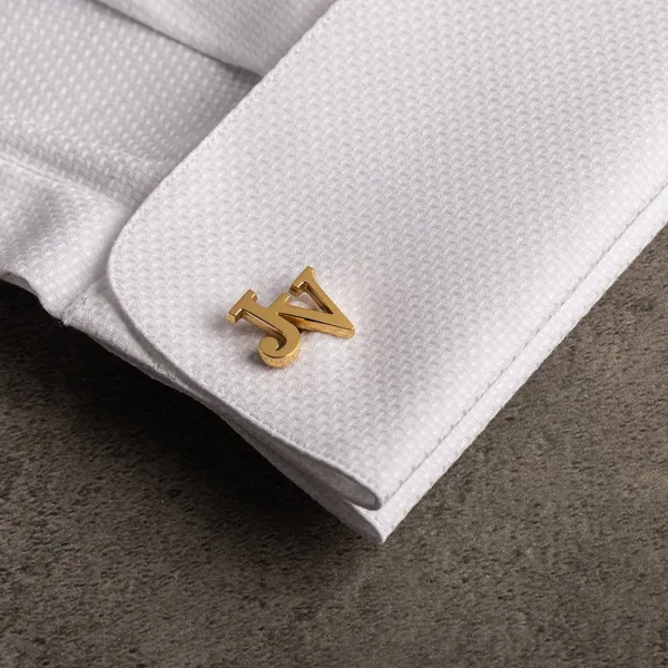 Gold_Personalized_Alphabet_Initials_Cufflinks_For_Men