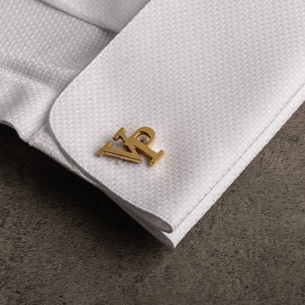 Gold_Personalized_Alphabet_Initials_Cufflinks_For_Men