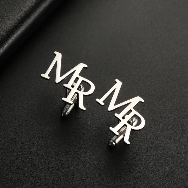 Silver_Personalized_Alphabet_Initials_Cufflinks_For_Men