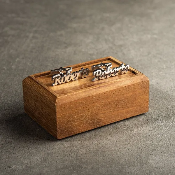 Silver_Personalized_Name_Cufflinks_For_Men