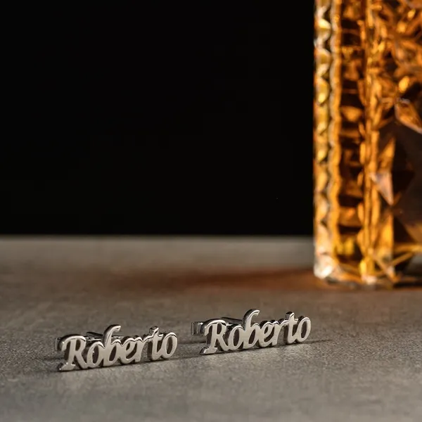 Silver_Personalized_Name_Cufflinks_For_Men