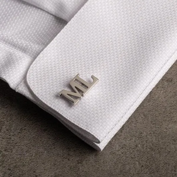Silver_Personalized_Alphabet_Cufflinks_For_Men