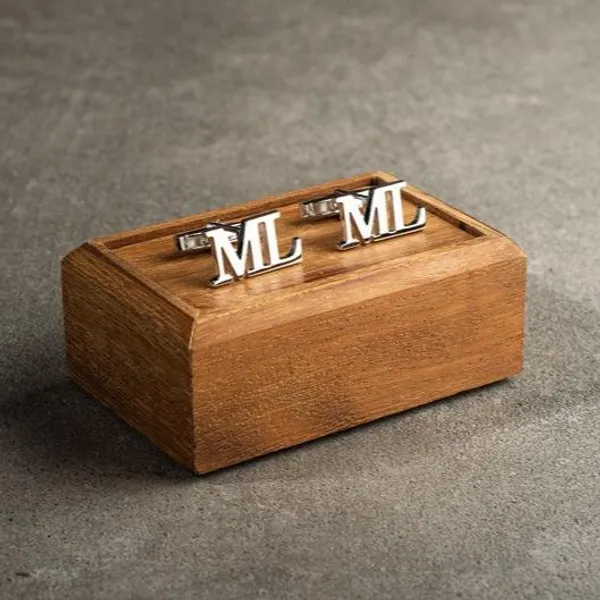 Silver_Personalized_Alphabet_Cufflinks_For_Men