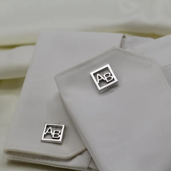 Silver_Personalized_Alphabet_Cufflinks_Initials_For_Men
