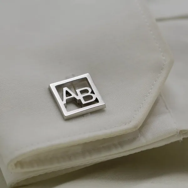 Silver_Personalized_Alphabet_Cufflinks_Initials_For_Men