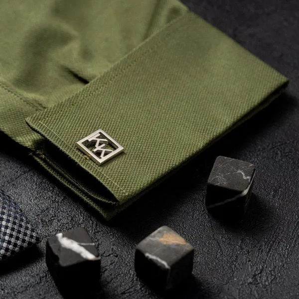 Silver_Personalized_Alphabet_Cufflinks_Initials_For_Men