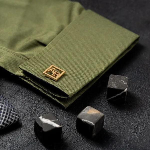 Gold_Personalized_Alphabet_Initials_Cufflinks_For_Men