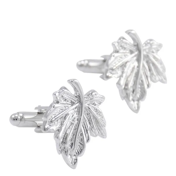 Silver_Personalized_Maple_Leaf_Cufflinks_For_Men