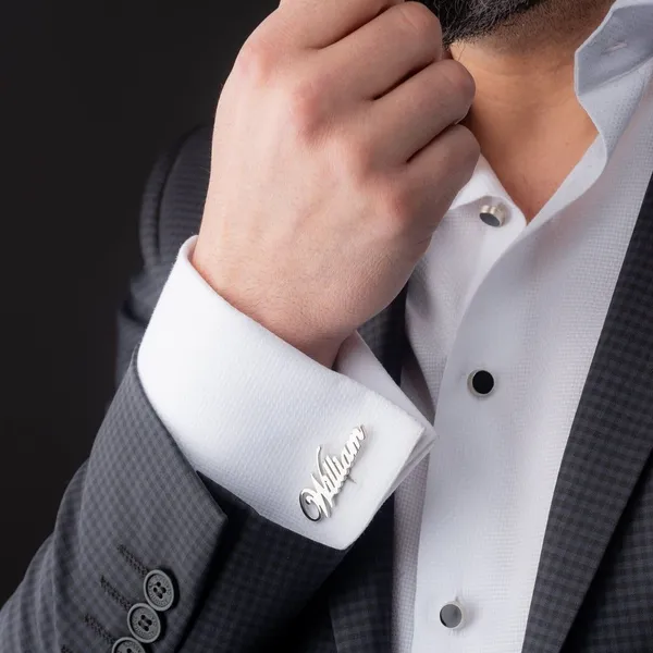 Silver_Personalized_Name_Cufflinks_For_Men