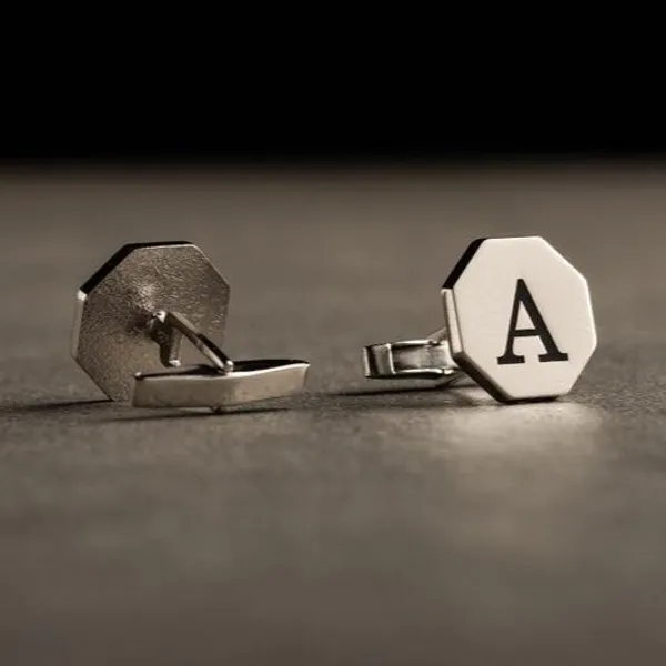 Silver_Personalized_Name_Initials_Cufflinks_For_Men