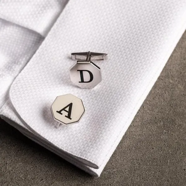 Silver_Personalized_Name_Initials_Cufflinks_For_Men