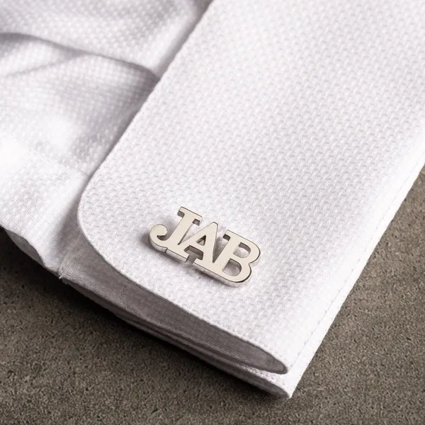 Silver_Personalized_Name_Initials_Cufflinks_For_Men