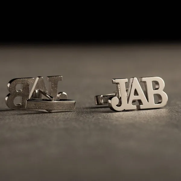 Silver_Personalized_Name_Initials_Cufflinks_For_Men