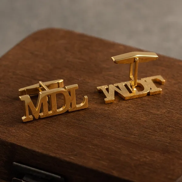 Gold_Personalized_Name_Initials_Cufflinks_For_Men