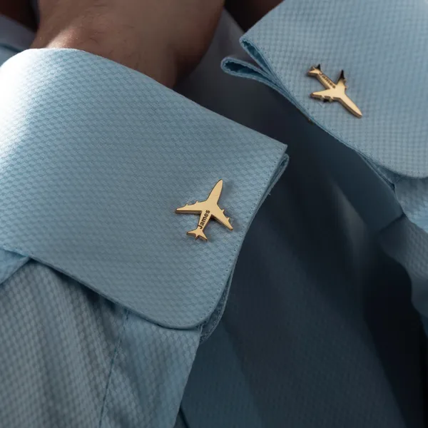 Gold_Personalized_Aeroplane_Name_Cufflinks_For_Men