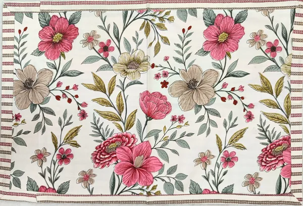 Exquisite_floral_print_in_peach_and__beige_on_light_peach_premium_twill_cotton_double_bedsheet_with_two_pillow_covers