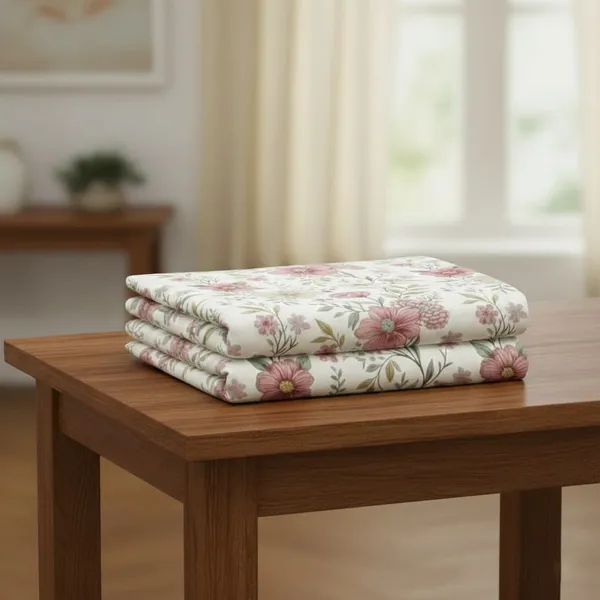 Exquisite_floral_print_in_peach_and__beige_on_light_peach_premium_twill_cotton_double_bedsheet_with_two_pillow_covers