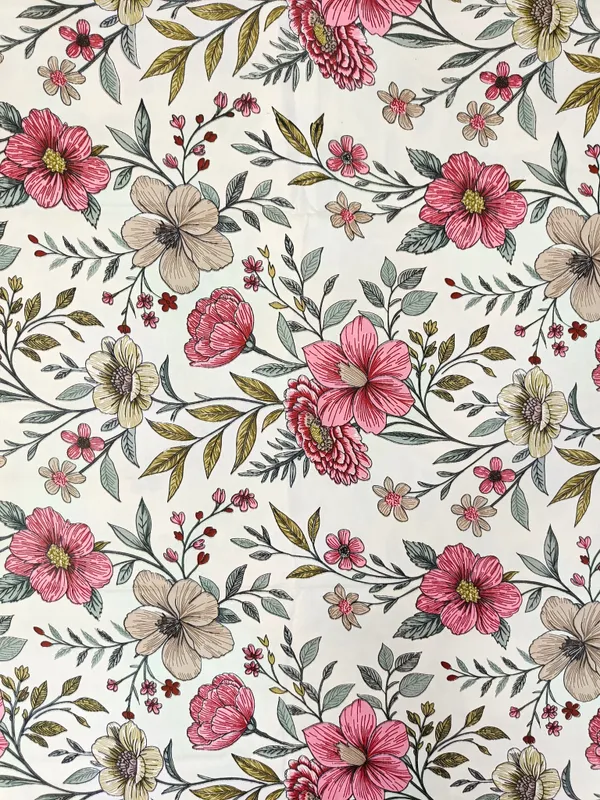 Exquisite_floral_print_in_peach_and__beige_on_light_peach_premium_twill_cotton_double_bedsheet_with_two_pillow_covers