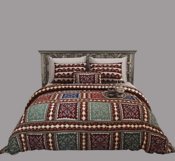Exquisite_Brown_And_Maroon_Premium_Cotton_Double_Bedsheet_With_Two_Pillow_Covers