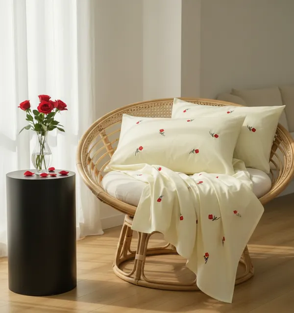Exquisite_Embroidered_Cotton_Bedsheet_With_Red_Roses_On_Yellow_In_Premium_Cotton_Bedsheet_Along_With_Two_Pillow_Covers