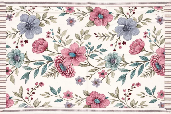 Exquisite_floral_print_in_peach_and_grey_on_light_peach_premium_twill_cotton_double_bedsheet_with_two_pillow_covers
