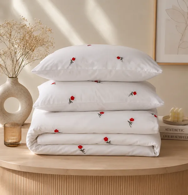Exquisite_embroidered_cotton_bedsheet_with_red_roses_on_white_in_premium_cotton_bedsheet_along_with_two_pillow_covers
