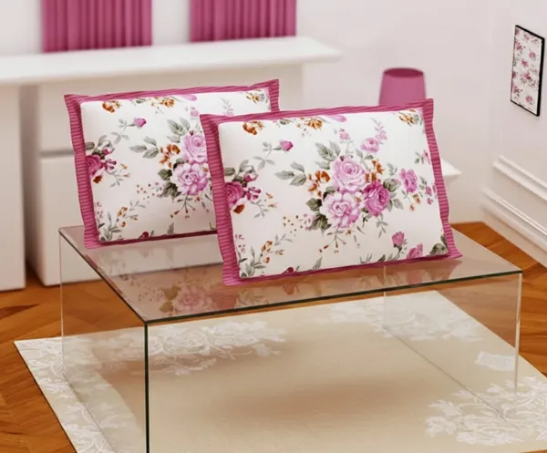Shades_Of_Pastel_Peachish_Pink_And_Off_White_Floral_Print_on_Double_Bedsheet_and_Two_Pillow_covers