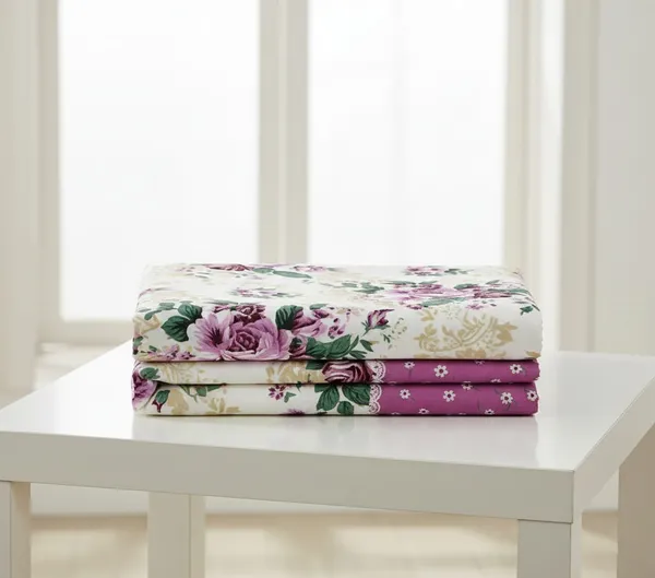 Exquisite_Pink_On_White_Floral_Premium_Twill_Cotton_Double_Bedsheet_With_Two_Pillow_Covers